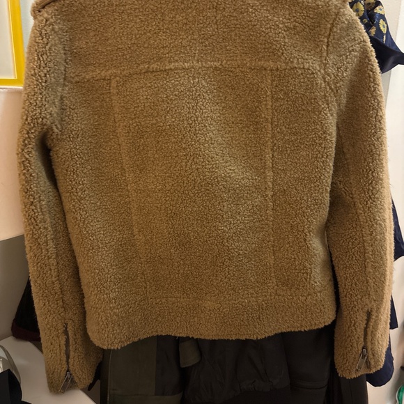 ZARA Woman Teddy Moto Jacket – Size S – Camel - Picture 4 of 4